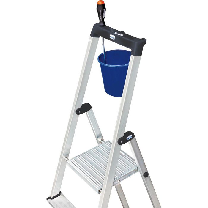 Krause Stehleiter Monto Solidy, 126238, aus Aluminium mit 5 Stufen ...