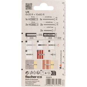 Produktbild für Schrauben-Dübel-Set Fischer 553876, Ready2Fix Hängeschrank