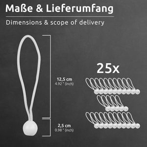 Produktbild für Planenspanner ECENCE 81010107, weiß, 25 Stück