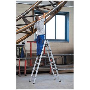 Produktbild für Stehleiter MUNK 33016, nivello-Leiterfüße, beidseitig begehbar