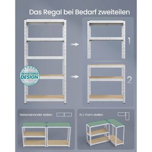 Produktbild für Schwerlastregal Songmics 5 Holzböden