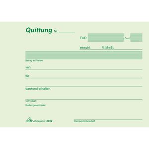 Produktbild für Quittungsblock RNK 3032, inkl. MwSt.