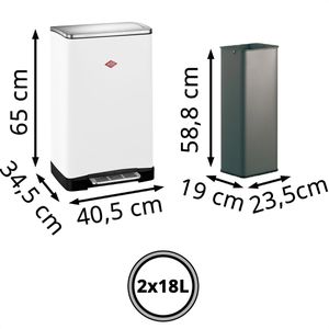 Produktbild für Mülleimer Wesco Big Double Boy, mattweiß