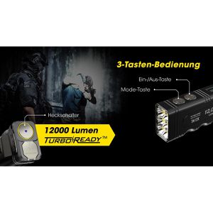 Produktbild für Taschenlampe Nitecore TM12K, LED, aufladbar