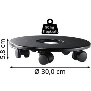 Produktbild für Pflanzenroller Lechuza 13403, bis 90 kg, Ø 30 cm