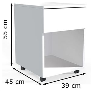 Produktbild für Rollcontainer VCM Dalosa 45 918331, aus Holz, weiß