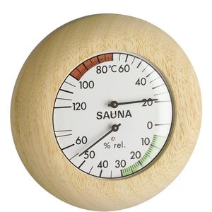 TFA Saunathermometer 40.1028, analog, Holz, mit Hygrometer, Ø 136mm