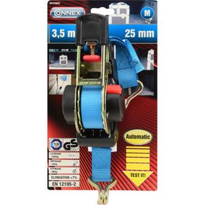 Produktbild für Spanngurt Connex DY270623, blau, mit Spitzhaken &amp; Ratsche