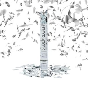 Relaxdays Konfetti Party-Popper silber, Konfettikanone, Folie, 150g