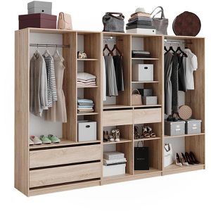 Produktbild für Kleiderschrank Vicco Elmo, 3er Set, sonoma eiche