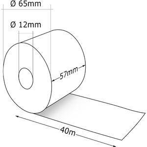 Produktbild für Kassenrollen Böttcher-AG 57mm x 40m x 12mm