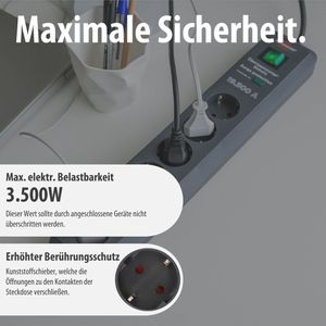 Produktbild für Steckdosenleiste Brennenstuhl Secure-Tec, 2m Kabel