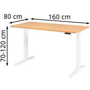 Produktbild für Schreibtisch Hammerbacher XMKA 16, buche / weiß