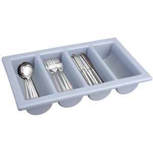 Besteckkasten Gräwe 398.K, grau, aus Kunststoff