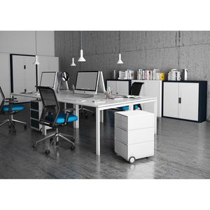 Produktbild für Rollcontainer Paperflow aus Kunststoff, weiß