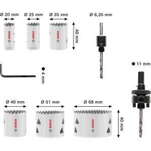 Produktbild für Lochsäge Bosch Multi Material, 2608594616, 9-teilig