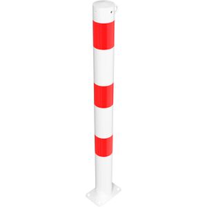 Produktbild für Absperrpfosten Schake 476PB/1, 1 Öse, rot/weiß, aus Metall