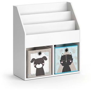 Bücherregal Vicco Luigi, weiß, mit 2 Faltboxen