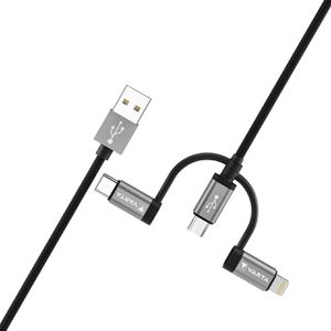 Produktbild für Ladekabel Varta Speed 3in1, schwarz, 2m