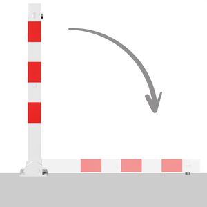 Produktbild für Absperrpfosten Schake 470UZB, rot/weiß, aus Metall