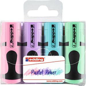 Produktbild für Textmarker Edding 7, Mini Highlighter, 4 Stück