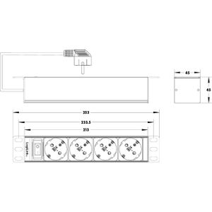 Produktbild für Steckdosenleiste LogiLink PDU4B01, PDU, 2m Kabel