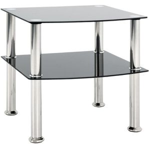 Produktbild für Beistelltisch Haku-Möbel 15508, schwarz, aus Glas / Metall