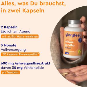 Produktbild für Ashwagandha gloryfeel 210 Kapseln