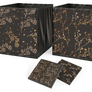 Produktbild für Bücherregal Vicco Ludus, schwarz, mit 2 Faltboxen