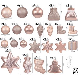 Produktbild für Weihnachtskugeln BRUBAKER 807704, rosegold