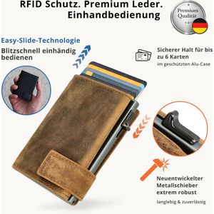 Produktbild für Kreditkartenetui SecWal Echt Leder braun Hunter, für 10 Karten