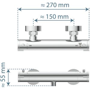Produktbild für Duscharmatur Schütte London, 52465, verchromt