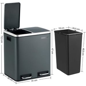 Produktbild für Mülleimer Songmics LTB30GS, anthrazit