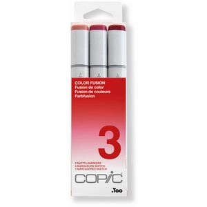 COPIC Layoutmarker Sketch Set Color Fusion 3, Rottöne, 3 Stück