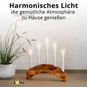 Produktbild für LED-Kerze Goobay 77750, Echtwachs-Stabkerzen weiß