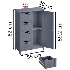 Produktbild für Badschrank Vasagle LHC41GY, mit 4 Füßen, grau