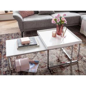 Produktbild für Couchtisch Wohnling WL6.500, aus Holz / Metall, weiß