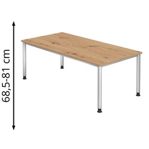 Produktbild für Schreibtisch Hammerbacher H-Serie, asteiche / silber