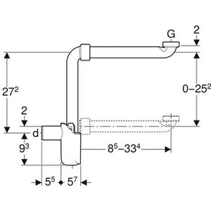 Produktbild für Siphon Geberit Tauchrohrsiphon für Waschbecken