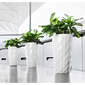 Produktbild für Übertopf Lechuza DIAMANTE Premium 40 weiß hochglanz, Ø 40x75cm