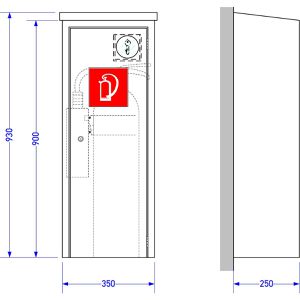 Produktbild für Feuerlöscherschrank Gloria mit Schließzylinder