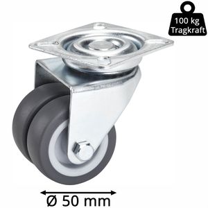 Produktbild für Möbelrolle SO-TECH 130312, mit Anschraubplatte, 4 Stück