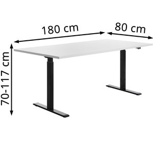 Produktbild für Schreibtisch Topstar E-Table, weiß / schwarz