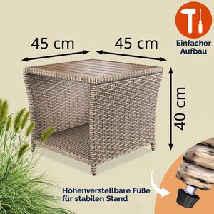 Produktbild für Beistelltisch CASARIA 109948, braun / creme, aus Holz / Metall