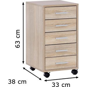 Produktbild für Rollcontainer Wohnling Lisa, WL5.272, aus Holz, sonoma eiche