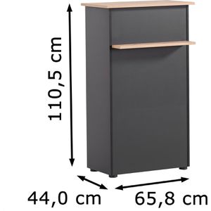 Produktbild für Empfangstheke Möbelpartner 155643, artisan eiche / schwarz