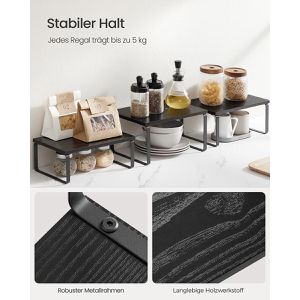 Produktbild für Küchenregal Songmics KCS220B01, schwarz, 3er Set