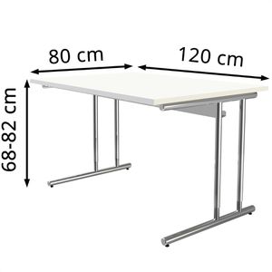 Produktbild für Schreibtisch Kerkmann Artline, weiß / chrom