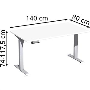 Produktbild für Schreibtisch Geramöbel Elevate Home, weiß / silber