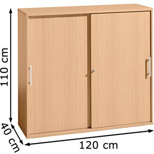 Produktbild für Schiebetürenschrank Hammerbacher 1753S, Holz